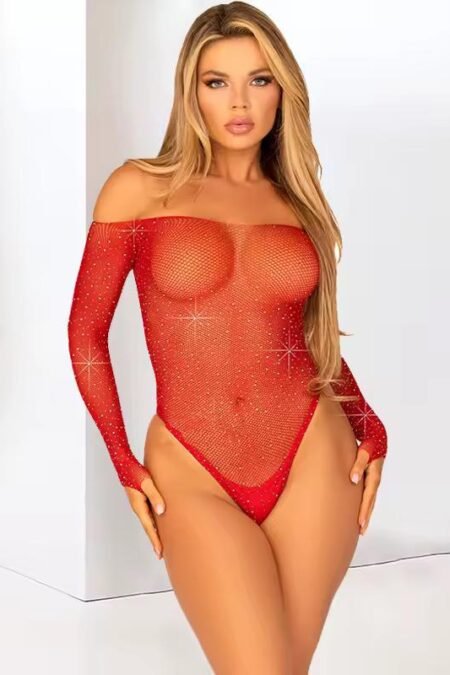 Body Malla Brillos Roja
